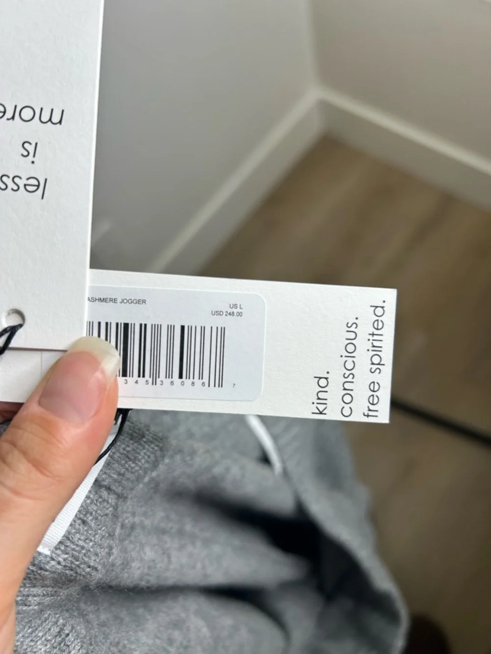 NWT Unsubscribed 100% Cashmere Gray Jogger Sweater Pant Relaxed Fit - Picture 16 of 16